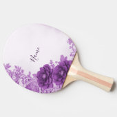 Paarse bloemen bloeien Ping Pong Paddle Tafeltennisbatje (Zijkant)