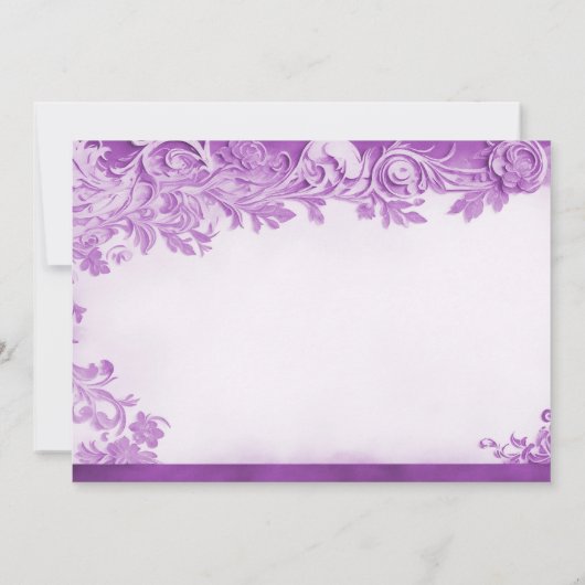 Paarse bloemen bloeien Save the date (Achterkant)