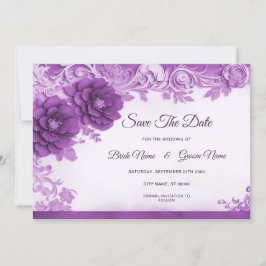 Paarse bloemen bloeien Save the date