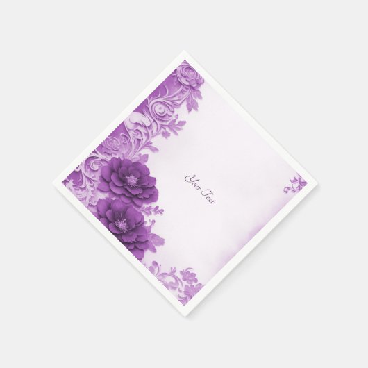 Paarse bloemen bloeien servetten (Hoek)