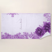 Paarse bloemen bloeien strandlaken (Voorkant)