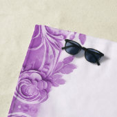 Paarse bloemen bloeien strandlaken (In situ)