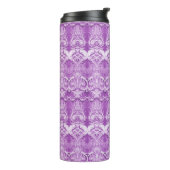 Paarse bloemen bloeien thermische tuimelaar thermosbeker (Gedraaid links)