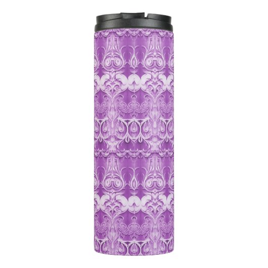 Paarse bloemen bloeien thermische tuimelaar thermosbeker (Achterkant)