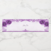 Paarse bloemen bloeien water fles label waterfles etiket (Enkel label)