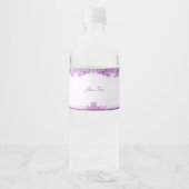 Paarse bloemen bloeien water fles label waterfles etiket (Voorkant)