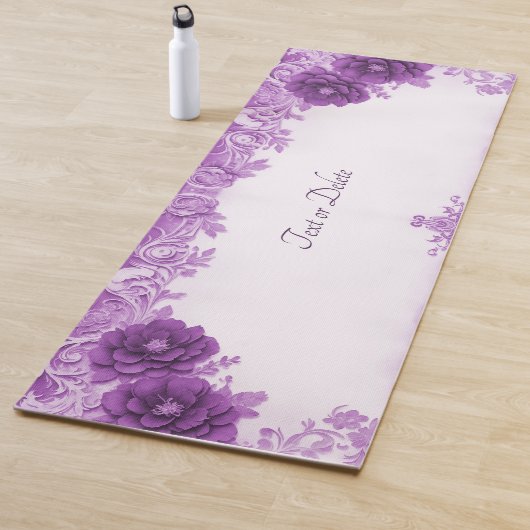Paarse bloemen bloeien yoga mat (In situ)