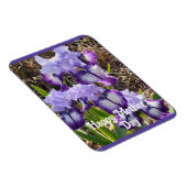 Paarse Bloemen Bloem Iris Moederdag Kaart Magneet (Rechterzijde)