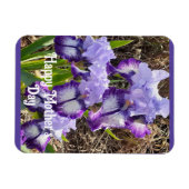 Paarse Bloemen Bloem Iris Moederdag Kaart Magneet (Horizontaal)