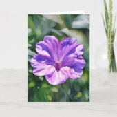 Paarse Bloemen Bloemen Art Note Kaart (Voorkant)