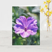 Paarse Bloemen Bloemen Art Note Kaart (Gele Bloem)