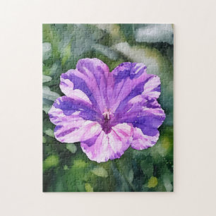 Paarse Bloemen Bloemen Kunst Puzzel Legpuzzel