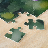 Paarse Bloemen Bloemen Leuke Kunst Puzzel Legpuzzel (Zijkant)