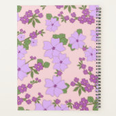 Paarse bloemen, bloemenpatroon, Jouw naam Planner (Achterkant)