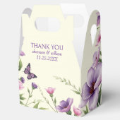 Paarse bloemen bloemenrand Bedankt bruiloft Bedankdoosjes (Geopend)