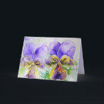 Paarse Bloemen Bloemstuk Viola Watercolor Kunstkaa Kaart<br><div class="desc">Paarse Bloemen Watercolor Verjaardagskaart,  met volledig aanpasbare meisjesnaam. Handgeschilderd waterverf van de violen die hier in mijn tuin in de lente in een pot groeien. Stuur een kaart die geniet van de kleur,  vorm en schoonheid van de natuur. Een klein glimlachje in een kaart!</div>