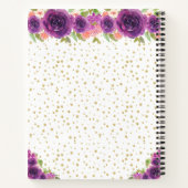 Paarse Bloemen Blond Haar Prinses Gastenboek Notitieboek (Achterkant)