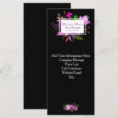 Paarse Bloemen Boeket Business Rack Kaart (Voorkant / Achterkant)