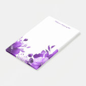 Paarse Bloemen Boodschappenlijst Aangepast Post-it® Notes (Schuin)