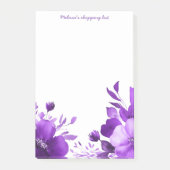 Paarse Bloemen Boodschappenlijstje Aangepast Post-it® Notes (Voorkant)