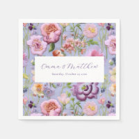 Paarse Bloemen Borduurwerk Huwelijk