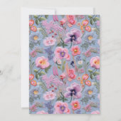 Paarse Bloemen Borduurwerk Maximalistische bruilof Kaart (Achterkant)