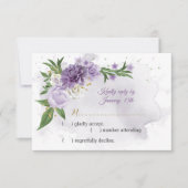 Paarse bloemen botanisch RSVP kaartje (Voorkant)