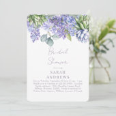 Paarse Bloemen Botanisch Wit Vrijgezellenfeest Kaart (Staand voorkant)