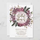 paarse Bloemen Botanische Bruids Douche Uitnodigin Kaart (Voorkant)