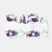 Paarse Bloemen Botanische Bruiloft Bedankdoosjes (Uitgevouwen)