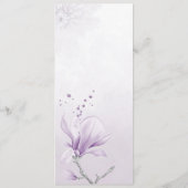 paarse bloemen botanische bruiloft menu (Achterkant)