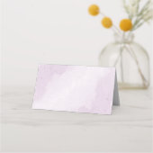 paarse bloemen botanische bruiloft plaatskaartje (Achterkant)