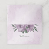 paarse bloemen botanische bruiloft plaatskaartje (Buitenkant ongevouwen)