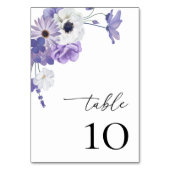Paarse Bloemen Botanische Bruiloft Tafel 10 Kaart (Achterkant)