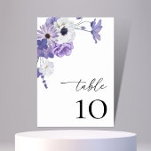 Paarse Bloemen Botanische Bruiloft Tafel 10 Kaart