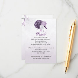 Paarse bloemen botanische details informatiekaartje