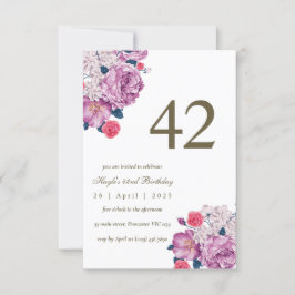 Paarse Bloemen Botanische Eenvoudige Chic 42e Verj Kaart