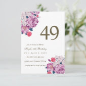 Paarse Bloemen Botanische Eenvoudige Chic 49e Verj Kaart (Staand voorkant)