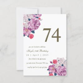 Paarse Bloemen Botanische Eenvoudige Chic 74e Verj Kaart