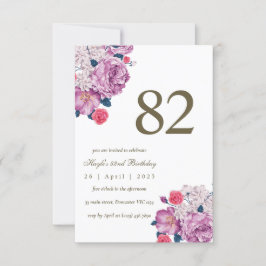 Paarse Bloemen Botanische Eenvoudige Chic 82e Verj Kaart