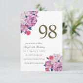 Paarse Bloemen Botanische Eenvoudige Chic 98ste Ve Kaart (Staand voorkant)