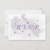 paarse bloemen botanische RSVP-kaart RSVP Kaartje (Achterkant)