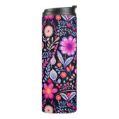  Paarse Bloemen Botanische Shabby Chic Thermosbeker (Gedraaid links)