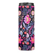  Paarse Bloemen Botanische Shabby Chic Thermosbeker (Achterkant)