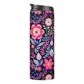  Paarse Bloemen Botanische Shabby Chic Thermosbeker (Geroteerd rechts)