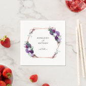 Paarse Bloemen Botanische Trouwpapier Servet (Insitu)