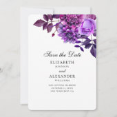 Paarse bloemen. Botanische waterverf bewaar de dat Kaart (Voorkant)