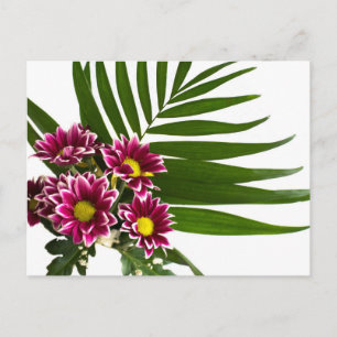 Paarse bloemen briefkaart