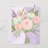 Paarse Bloemen Briefkaart (Voorkant / Achterkant)