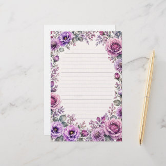 Paarse bloemen. briefpapier